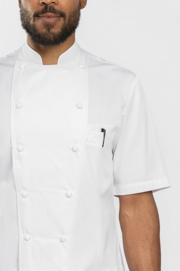 Grand Chef Short Sleeve Coat with Pocket