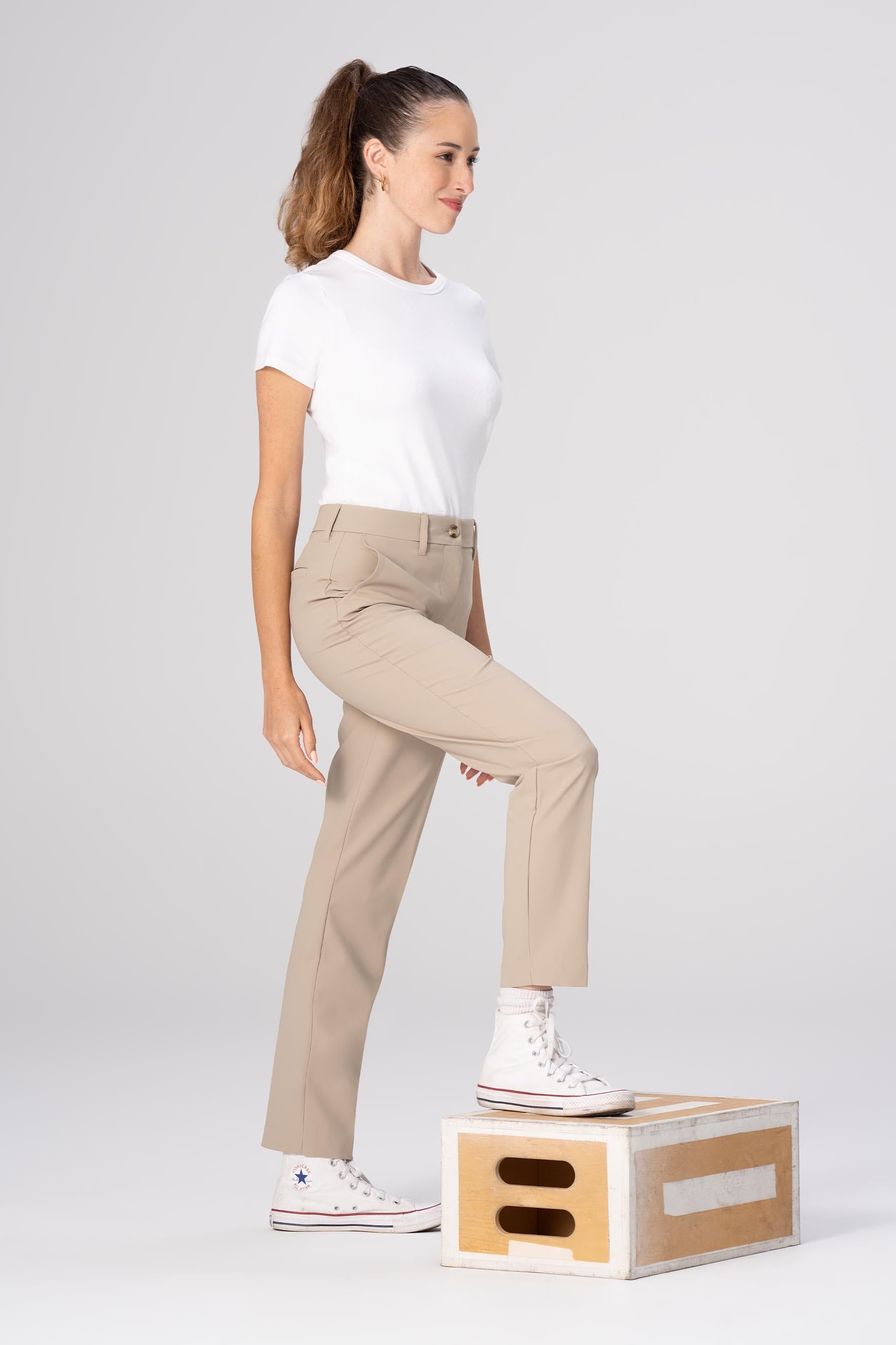 Women Chino Poly Stretch Pants