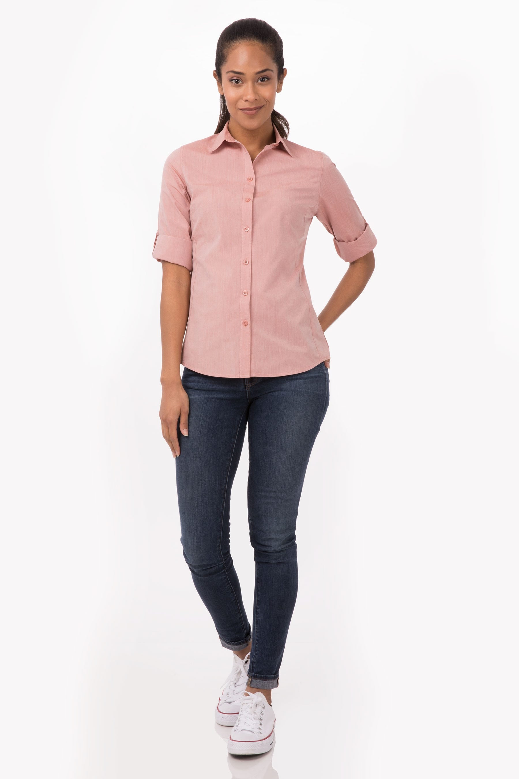 Modern Chambray Female Dress Shirt