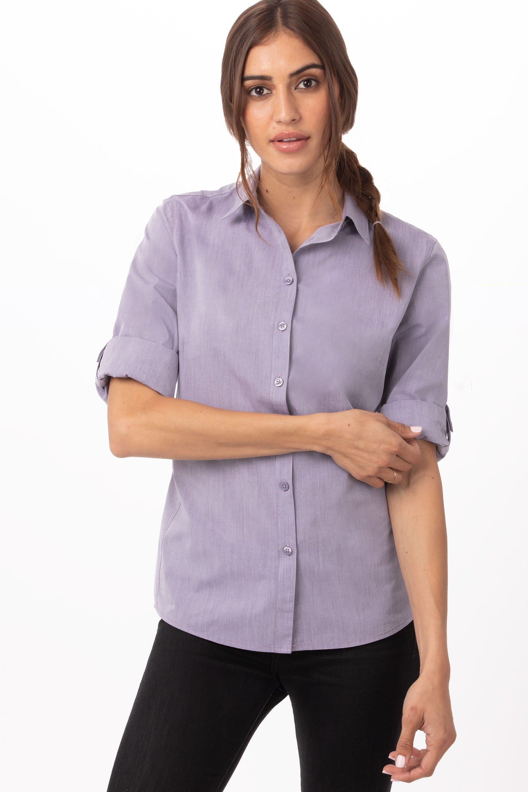 Modern Chambray Female Dress Shirt