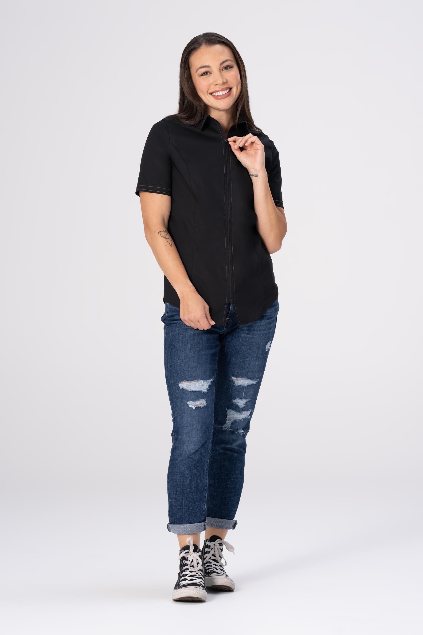 Cody Zip Female Work Shirt