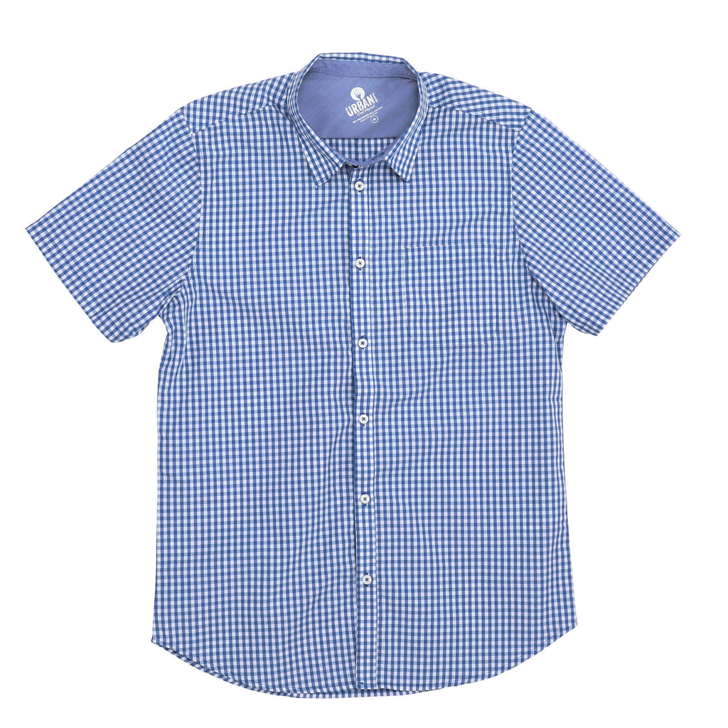 Modern Gingham Short Sleeves Dress Shirt