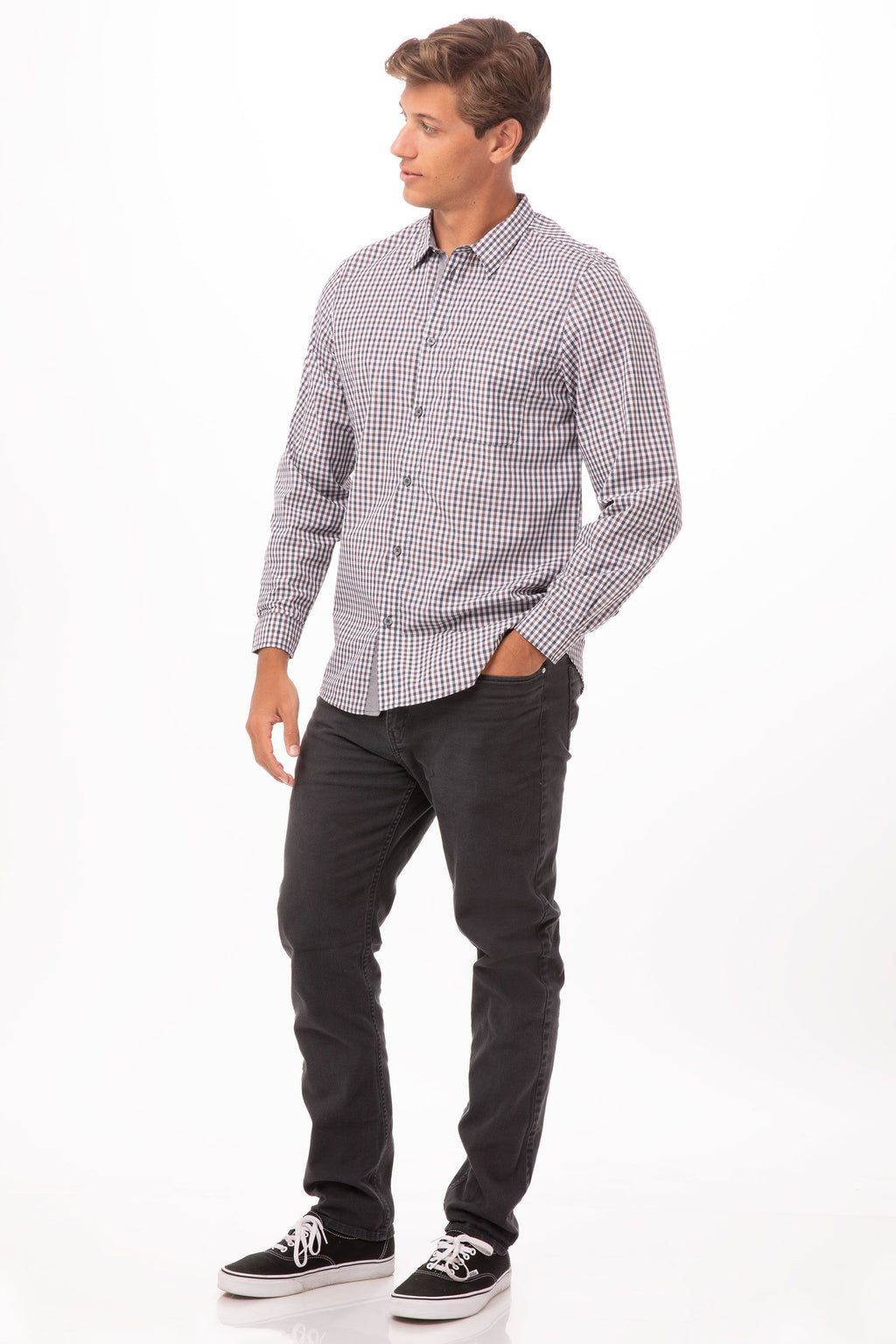 Modern Gingham Long Sleeves Dress Shirt