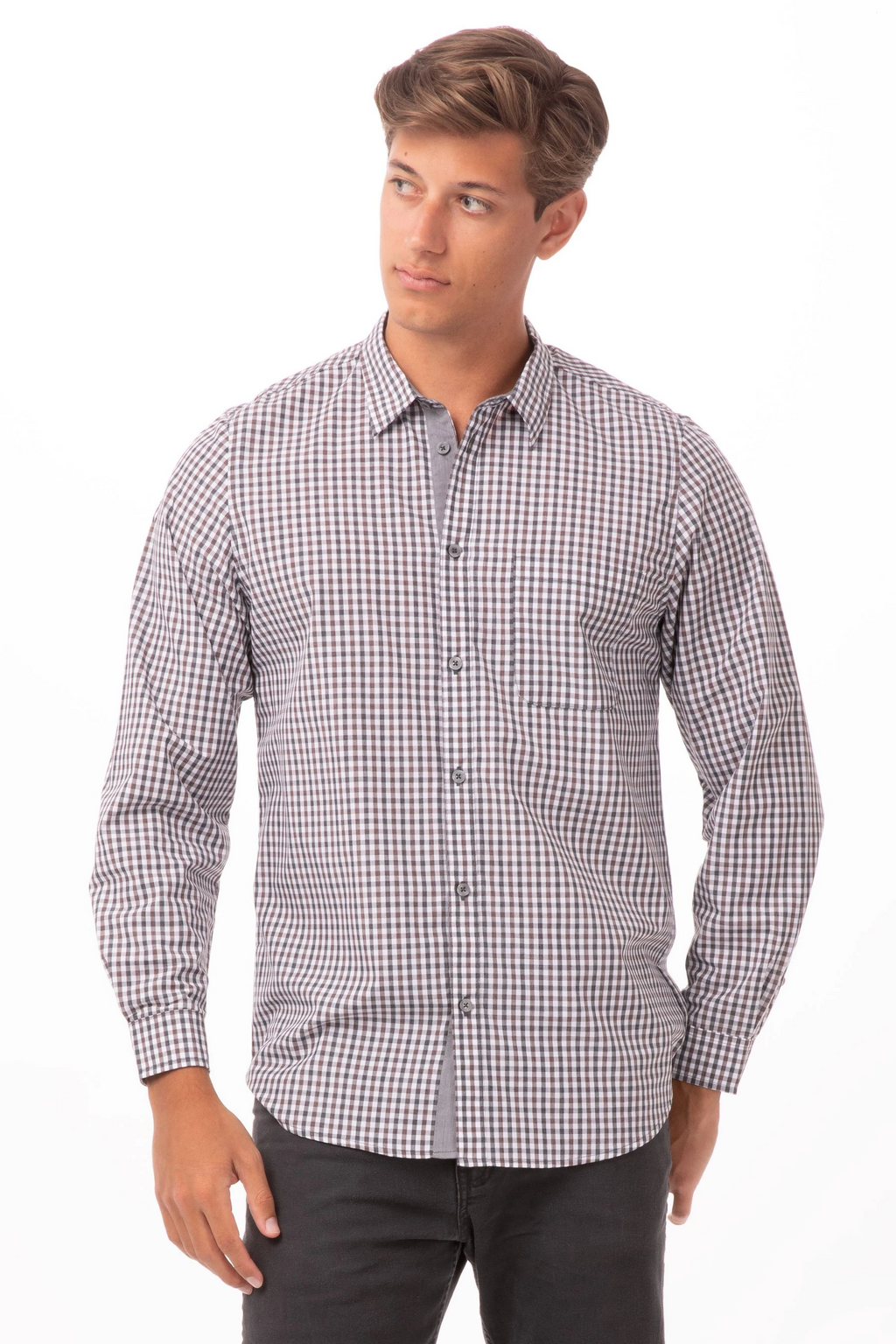 Modern Gingham Long Sleeves Dress Shirt