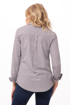 Modern Gingham Female Long Sleeves Dress Shirt