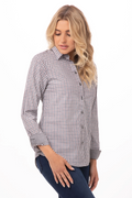 Modern Gingham Female Long Sleeves Dress Shirt