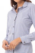 Modern Gingham Female Long Sleeves Dress Shirt