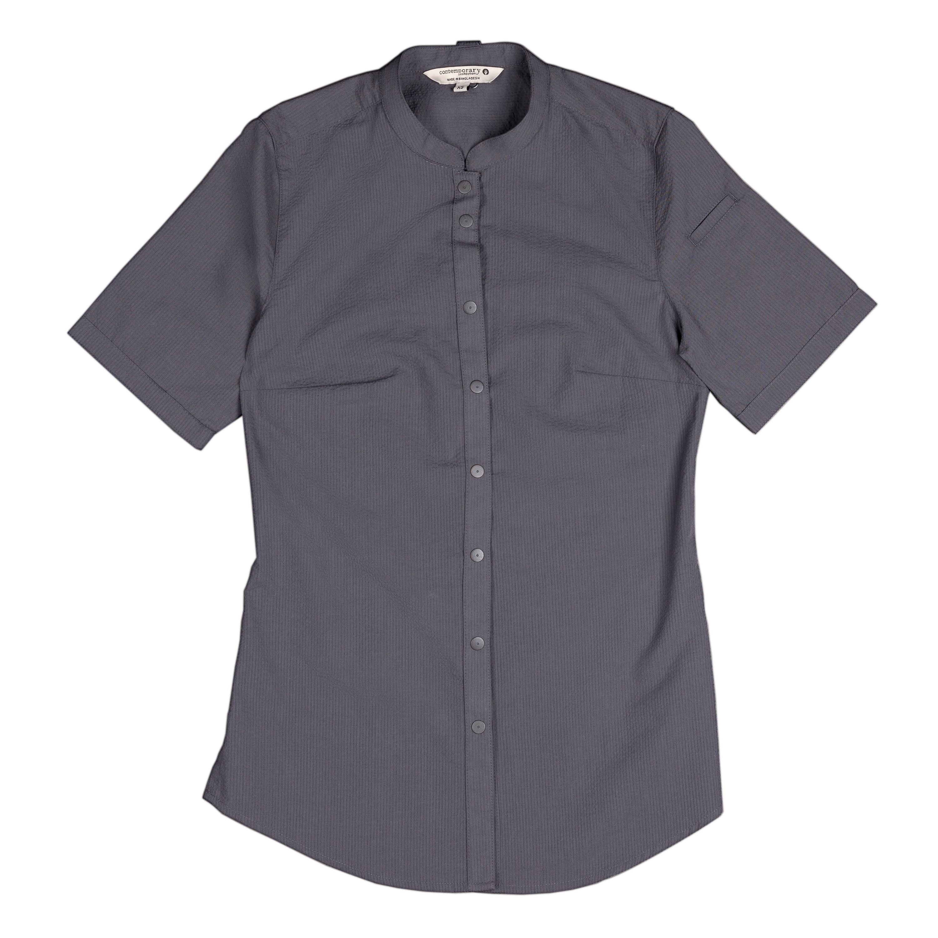 Kustom Kit Mandarin Collar Fitted Shirt Long Sleeved – Color Coded